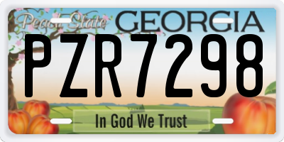 GA license plate PZR7298