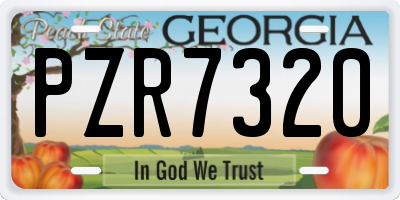 GA license plate PZR7320