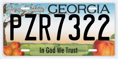 GA license plate PZR7322