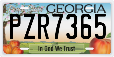 GA license plate PZR7365