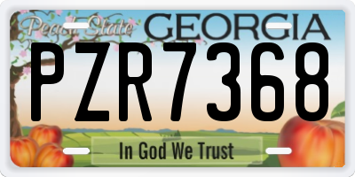 GA license plate PZR7368