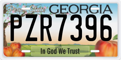 GA license plate PZR7396
