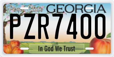 GA license plate PZR7400