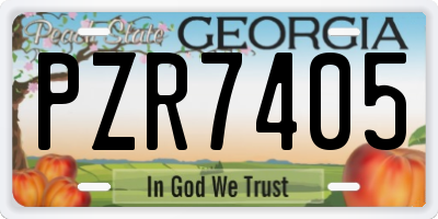 GA license plate PZR7405