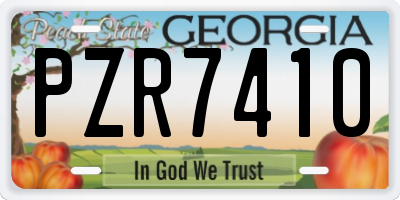 GA license plate PZR7410