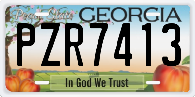 GA license plate PZR7413