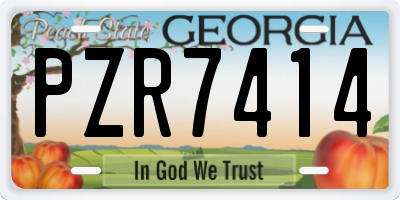 GA license plate PZR7414
