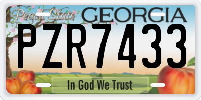 GA license plate PZR7433