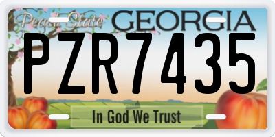 GA license plate PZR7435