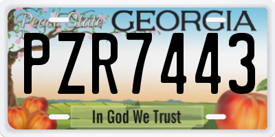 GA license plate PZR7443