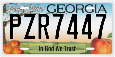 GA license plate PZR7447