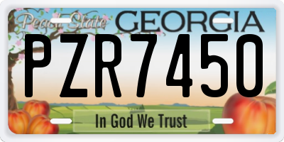 GA license plate PZR7450