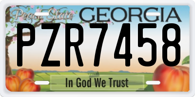 GA license plate PZR7458