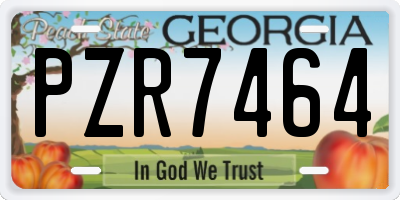 GA license plate PZR7464