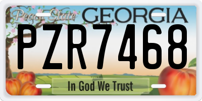 GA license plate PZR7468