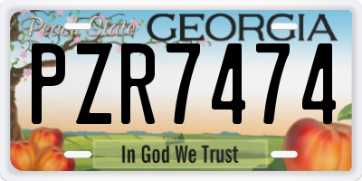 GA license plate PZR7474