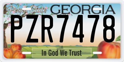 GA license plate PZR7478