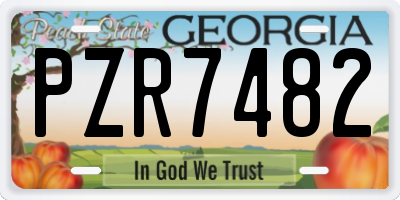 GA license plate PZR7482