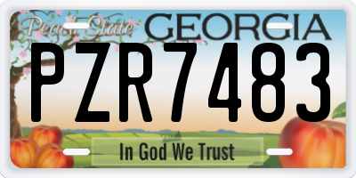 GA license plate PZR7483