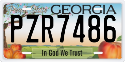 GA license plate PZR7486