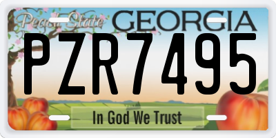 GA license plate PZR7495