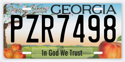 GA license plate PZR7498