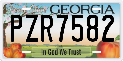 GA license plate PZR7582