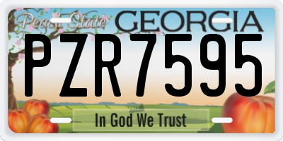 GA license plate PZR7595