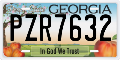 GA license plate PZR7632