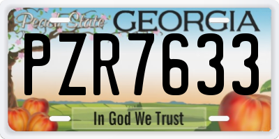 GA license plate PZR7633