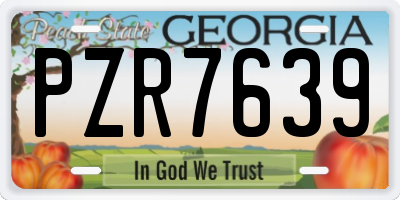 GA license plate PZR7639