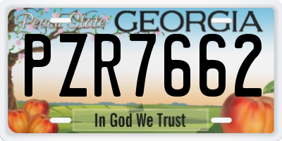 GA license plate PZR7662