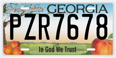 GA license plate PZR7678
