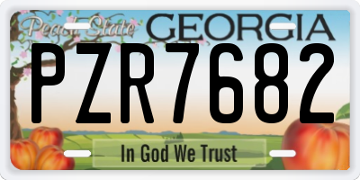 GA license plate PZR7682