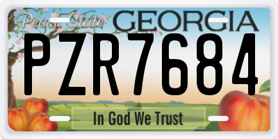 GA license plate PZR7684