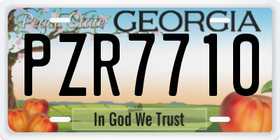 GA license plate PZR7710