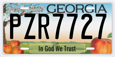GA license plate PZR7727
