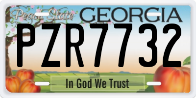 GA license plate PZR7732