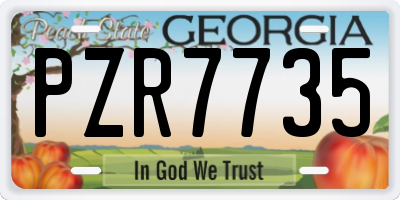 GA license plate PZR7735