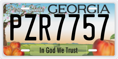GA license plate PZR7757