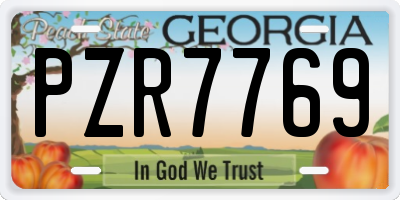 GA license plate PZR7769