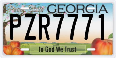 GA license plate PZR7771