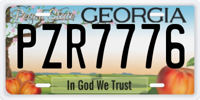 GA license plate PZR7776