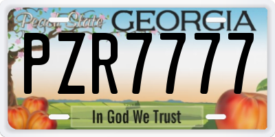 GA license plate PZR7777