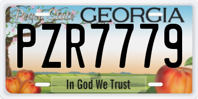 GA license plate PZR7779