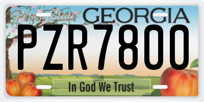 GA license plate PZR7800