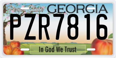 GA license plate PZR7816