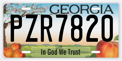 GA license plate PZR7820