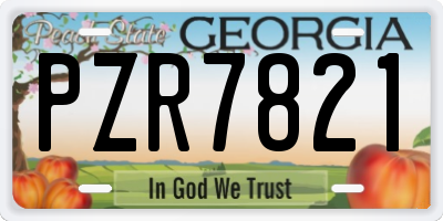 GA license plate PZR7821