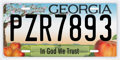 GA license plate PZR7893